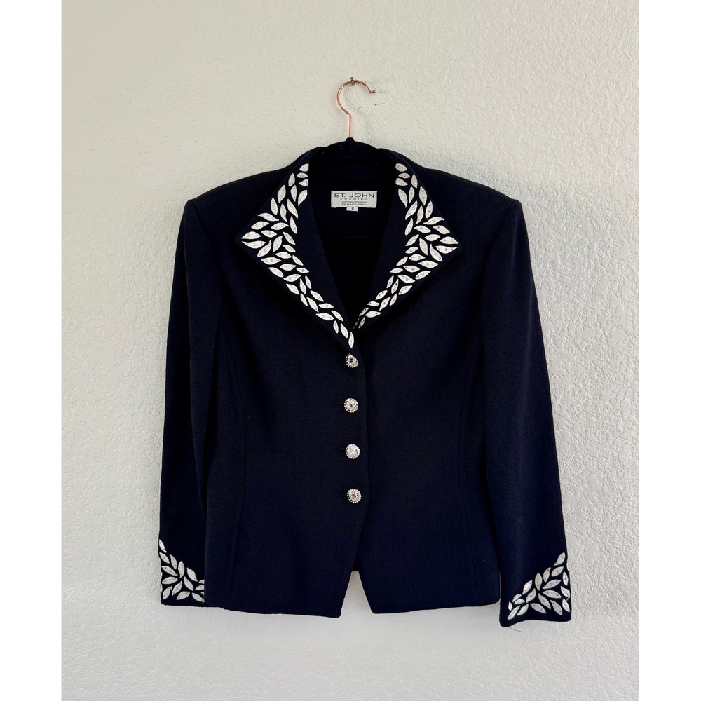 ST JOHN EVENING Black Suit Women's Size 8